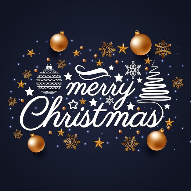 Vector feliz natal merry christmas lettering typography wishes set in handwriting style