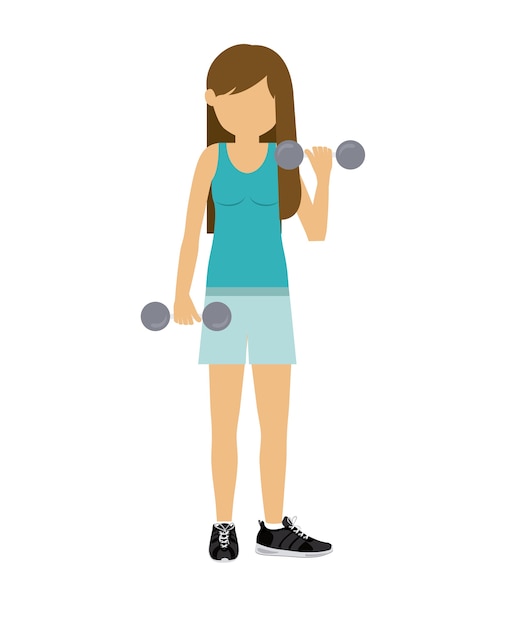 female athlete practicing weight lifting 