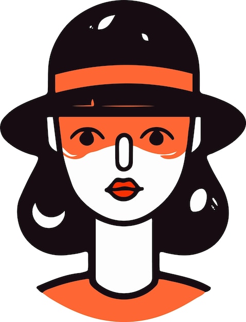 Female Avatar Woman face colored icon vector illustration