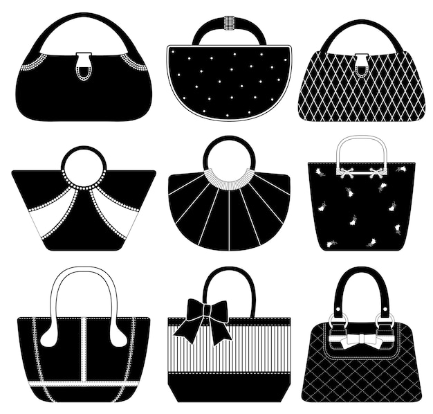 Female Bag Handbag Purse Fashion Woman. A set of handbags and purses