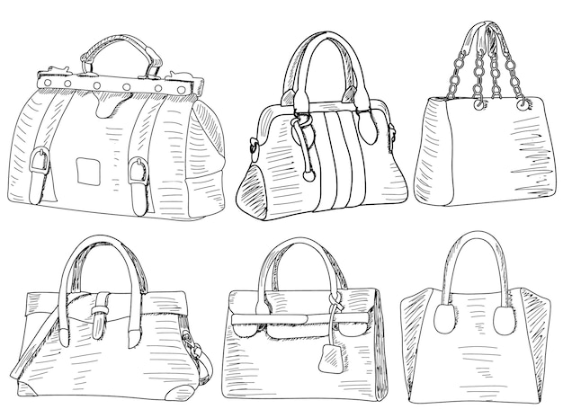 Female bag sketch set