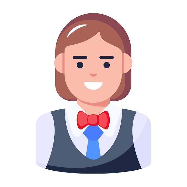 A female bartender avatar flat vector design