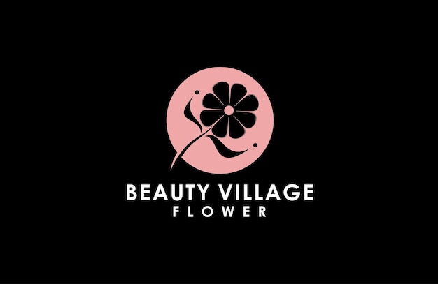 female beauty flower logo design