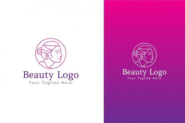 Female beauty geometric logo