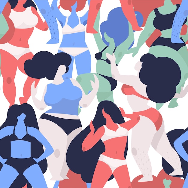 Female bodies beauty of shapes and fit vector