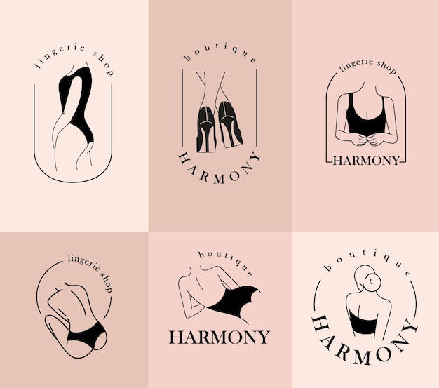 Female body logotypes set