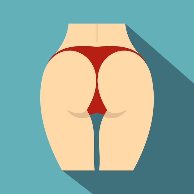 Female buttocks in red panties icon Flat illustration of female buttocks in red panties vector icon for web