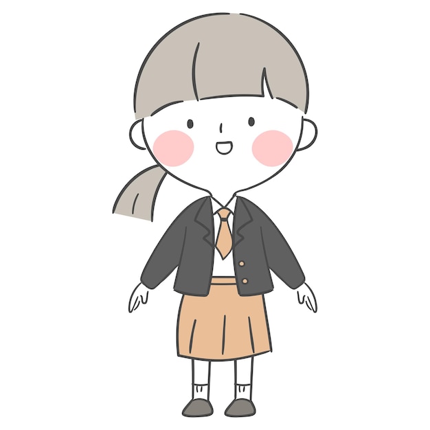 A female character in school uniform