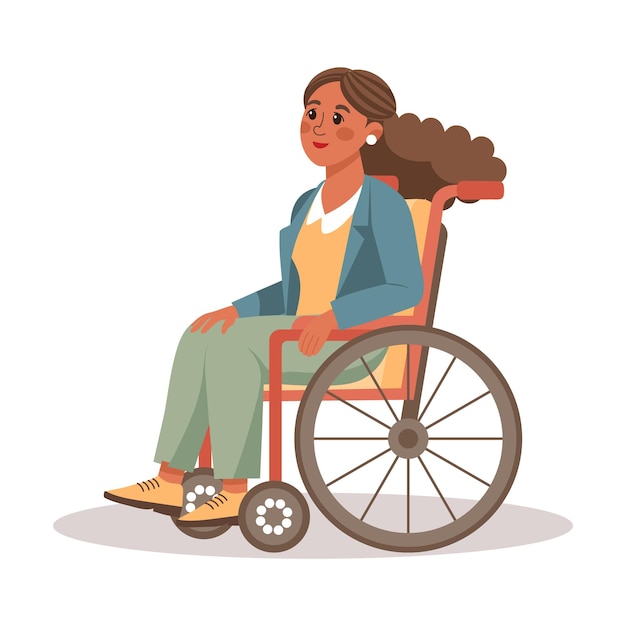 Female character in a wheelchair young woman with disabilities Disability rights concept