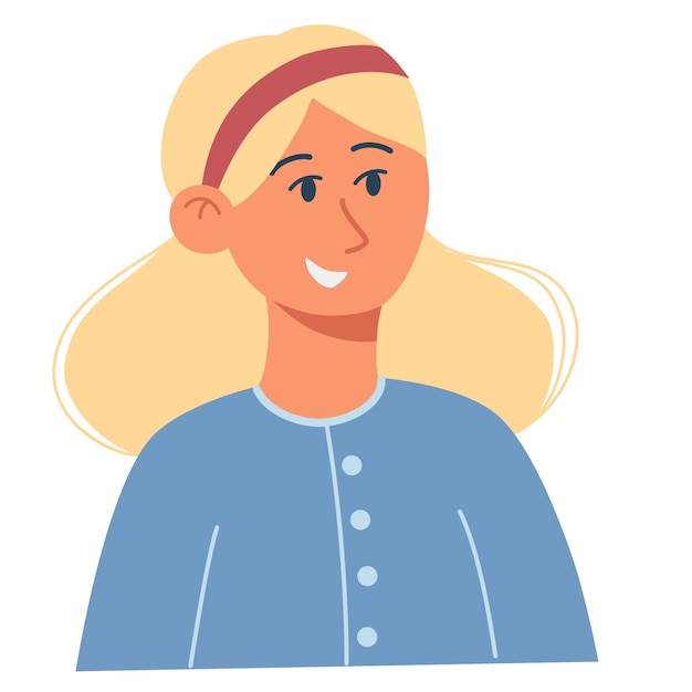 Female character Young girl People profile Perfect for social media and business presentations user interface UX graphic and web design applications and interfaces Vector illustration