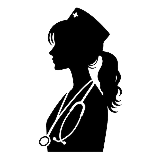 Female doctor silhouette illustration