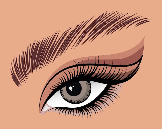 Female eye, face, art aesthetics poster. Beauty and fashion concept. Illustration, vector