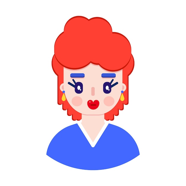 Female face in flat style