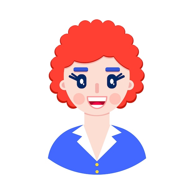 Female face in flat style