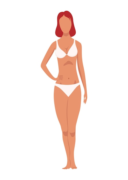 Vector female figure type women in lingerie showing body shape women in underwear main woman figure shape flat vector illustrations isolated on white background