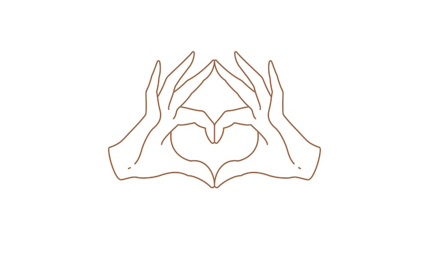 Female hands gesture making heart sign vector illustration