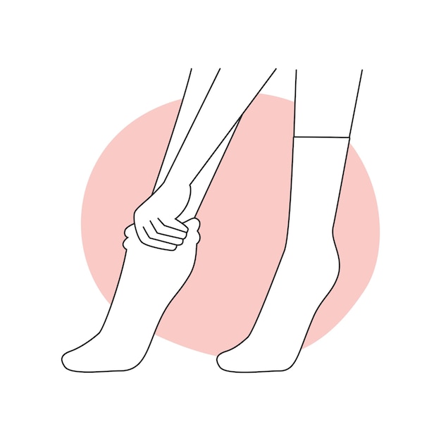 Vector female hands wearing peeling socks to smooth heels line icon