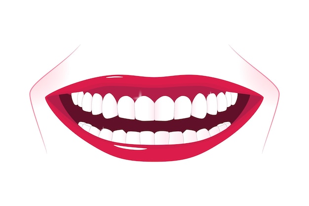 Female healthy teeth with wide shiny smile