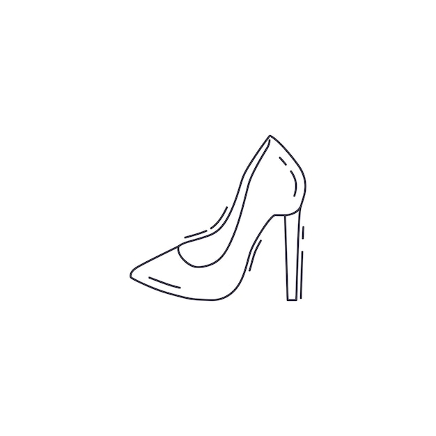 female heel line icon Women's high heeled shoes thin line icon