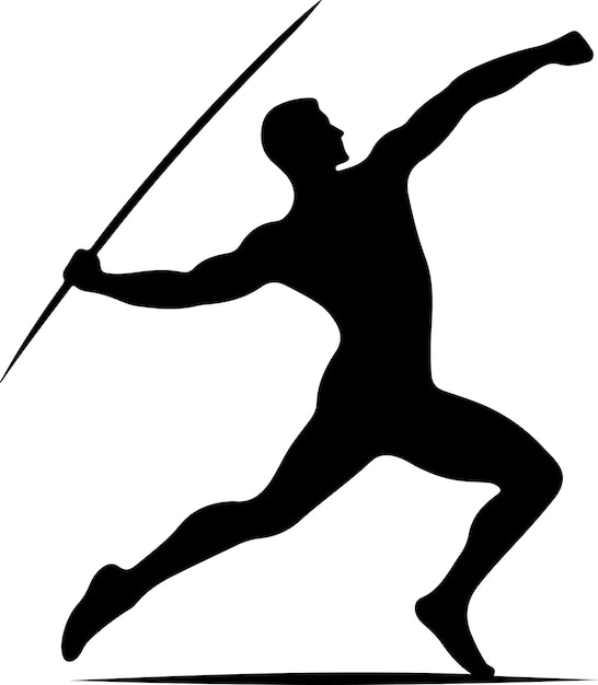 Female Javelin throw athlete vector silhouette black color 15