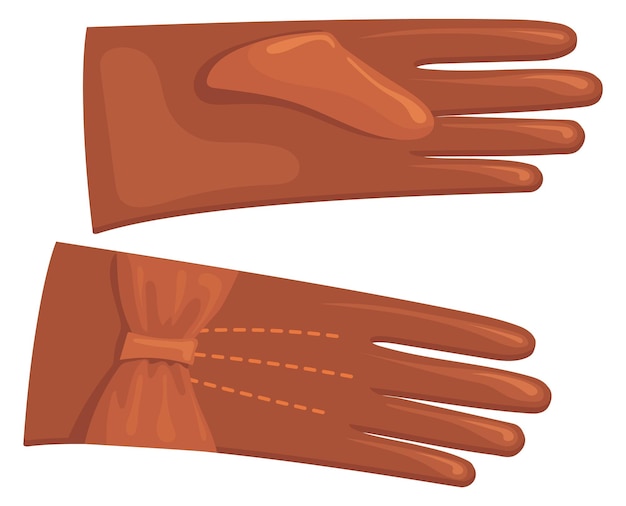 Female leather gloves Cartoon elegant lady icon