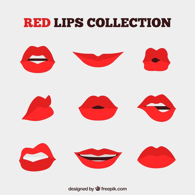 Female lips collection with 2d style