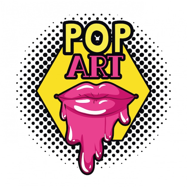 Female lips dripping isolated icon