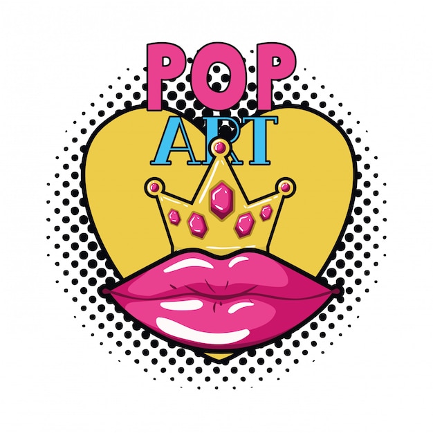 Female lips pop art style isolated icon