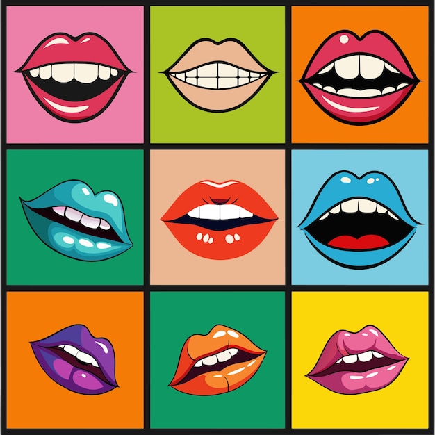 Vector female lips vintage engraving stylized drawing vector illustration