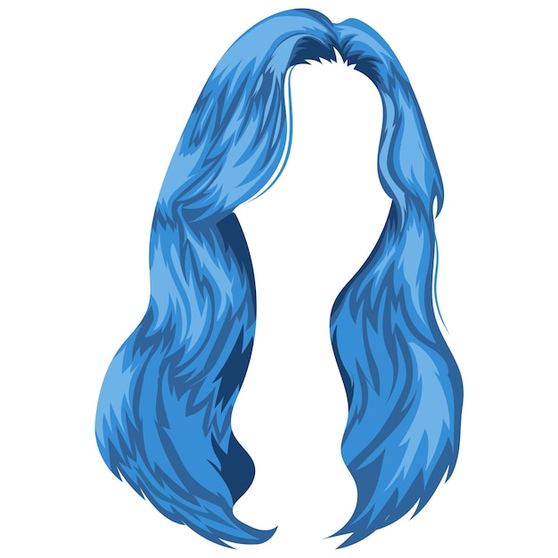 female long straight blue hair pattern for characters