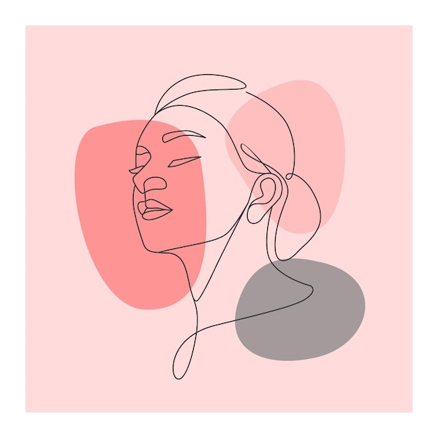 Female minimal hand drawn illustration. one line style drawing. line art style