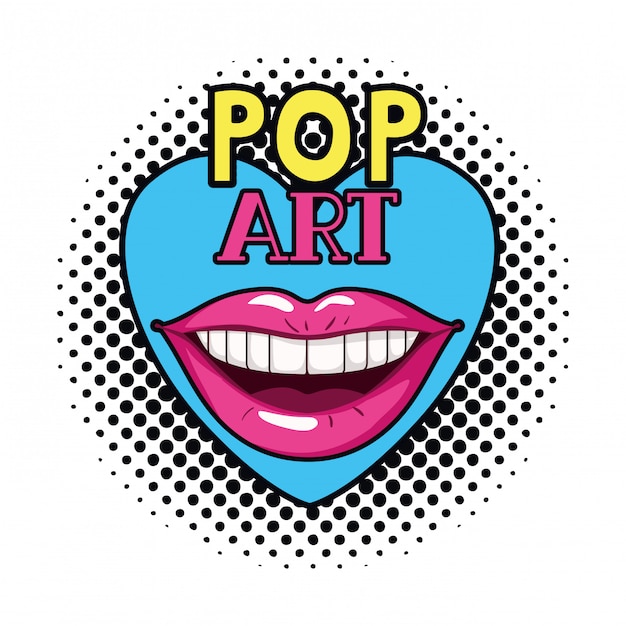 Female mouth pop art style isolated icon