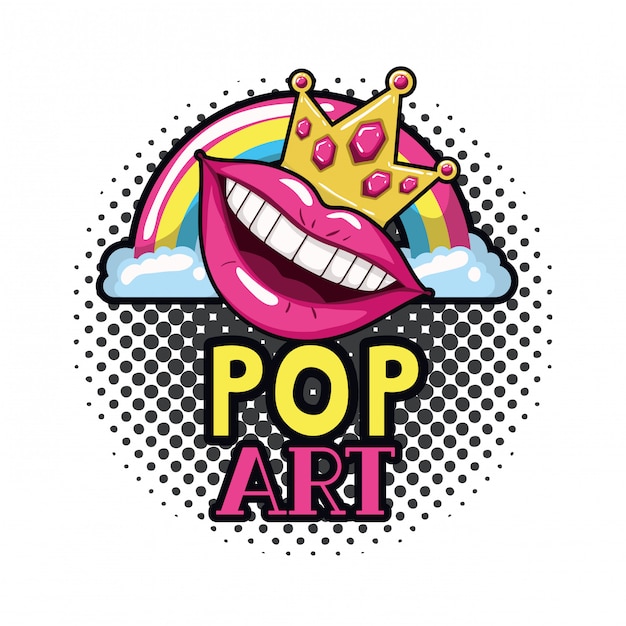 Female mouth pop art style isolated icon