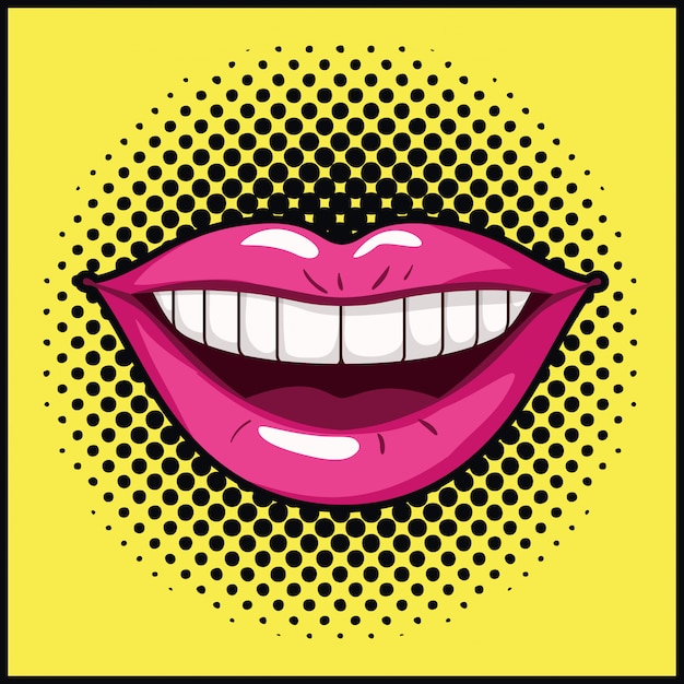 Female mouth pop art style