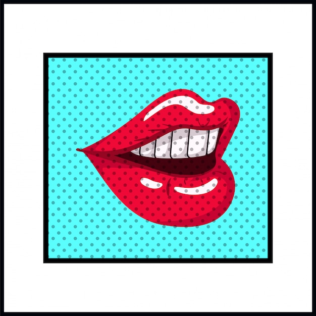 Female mouth pop art style