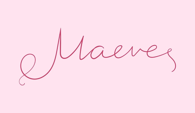 Vector female name maeve handwritten lettering calligraphy girl name vector illustration