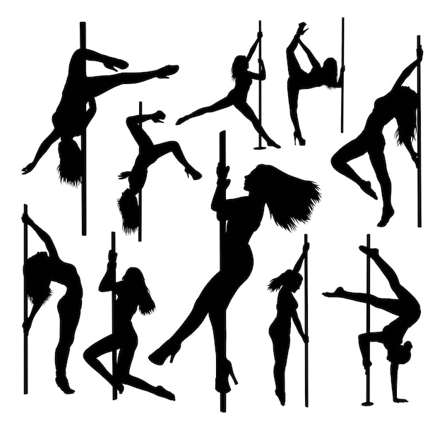 female pole dance sport silhouette