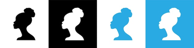 Female profile A profile of an africanamerican woman Black silhouette of a woman or girl