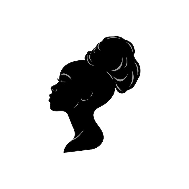 Female profile A profile of a woman Black silhouette of a woman Cosmetics and fashion concept