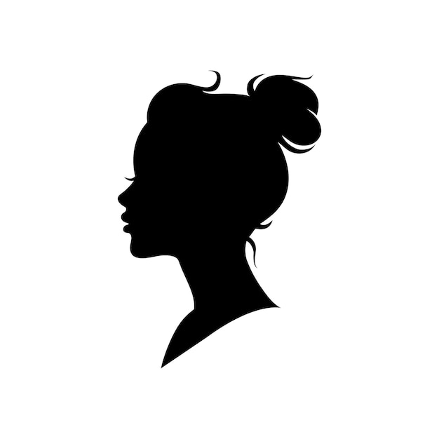 Female profile A profile of a woman Black silhouette of a woman