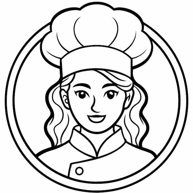 Vector female shef with dish in hand logo icon vector on white transparent background for restaurant hotel