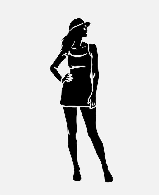 Female silhouette vector illustration