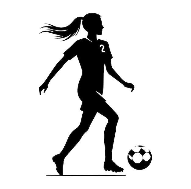 Vector female soccer player vector silhouette