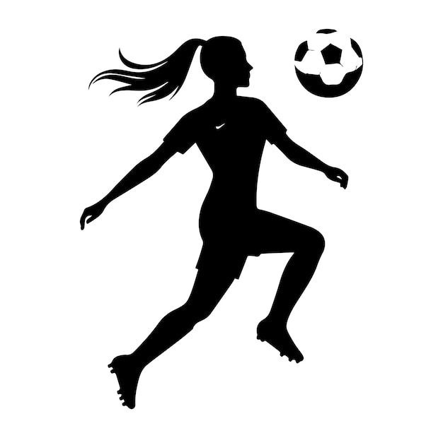 Vector female soccer player vector silhouette