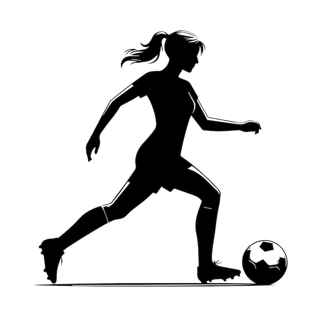 Female soccer player vector silhouette