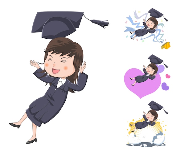 Female student graduating.