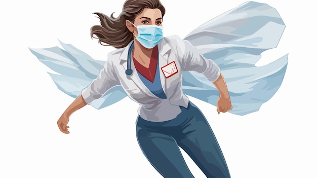 Vector female superhero doctor nurse concept