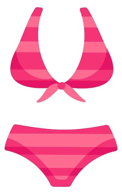 Female swimsuit icon Cartoon red striped fabric