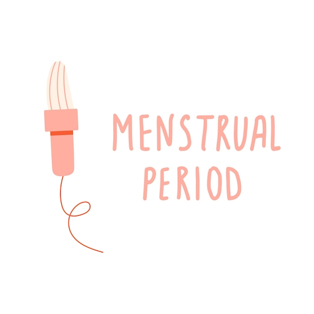 Female tampon regular menstrual cycle concept Women period menstruation premenstrual syndrome uterus Hand draw vector illustrations