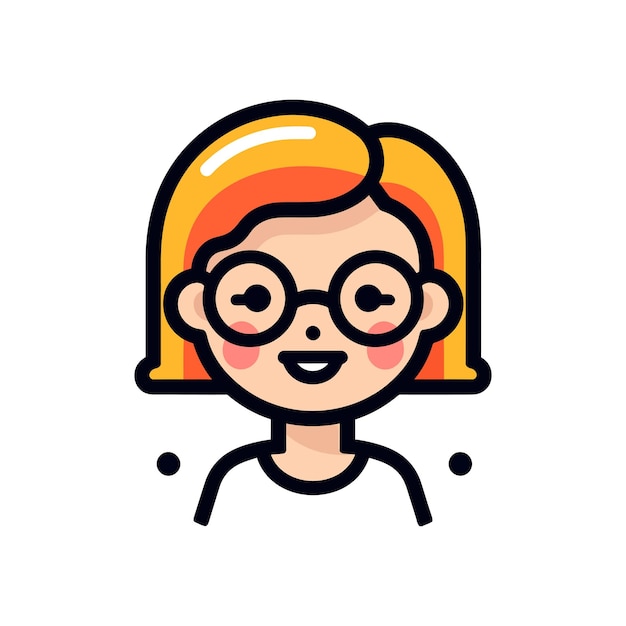 Female teacher with glasses flat icon